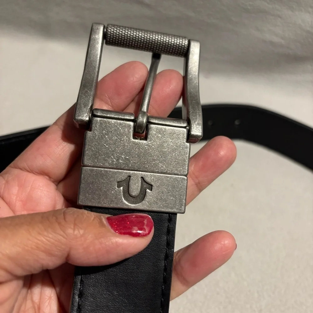 True Religion Mens Brown Belt with Silver tone Buckle size 40